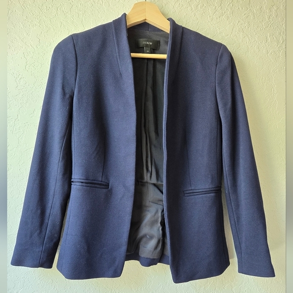 J. Crew Going Out Blazer Navy Blue Size 00 Collegiate - Picture 9 of 11